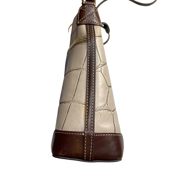 Dooney & Bourke Denison Croco Crossbody Bag Cream Tan Brown Style #: DQ3264 - Picture 13 of 16